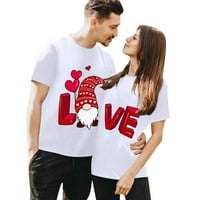 Majica za Valentinovo za žene i muškarce majice kratkih rukava s printom dukserica Ženska ležerna široka košulja s okruglim vratom