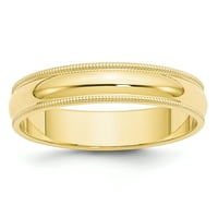 Kvalitetno 10k zlato, fino zrnato žuto zlato, polukružni zaručnički prsten-Veličina 9