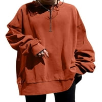 Ženska Trenirka srednje duljine u A-listi, ležerni široki pulover s okruglim vratom s dugim rukavima, jesenski vrhovi s dugim rukavima