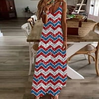 4. srpnja, duge haljine za žene, Rasprodaja, Ženska haljina za plažu u ljetnom stilu s printom Dana neovisnosti, Maksi haljina s