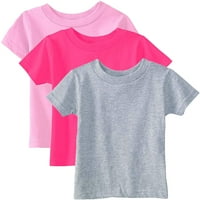 pamučna majica s kratkim rukavima majica s okruglim vratom od dresa za bebe i malu djecu, vruće ružičasti vrijesak
