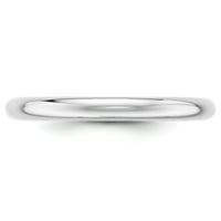 Zaručnički prsten od bijelog zlata 14k standardni polukružni