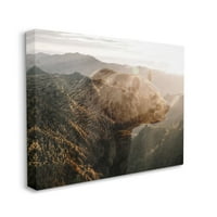 Apstraktni medvjed divljih životinja, rustikalni planinski lanac, moderna fotografija, 30 godina, dizajn Ann Baillie