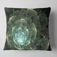 Fraktalni cvijet plave i sive boje - cvjetni jastuk za bacanje - 18x18