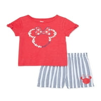Minnie Mouse Beby Girls i Maydler Girls majica s kratkim rukavima i kratkim hlačama, dvodijelni set odjeće