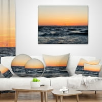 Dizajnerski Crveni dramatični zalazak sunca nad plažom-jastuk na morskoj obali-18.18