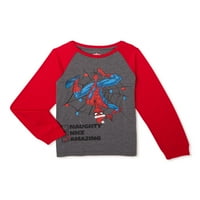 Grafička majica za odmor Spider-Man Boys s dugim rukavima, veličine 4-18