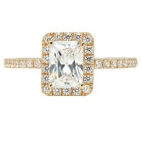 1. dijamant smaragdnog reza s imitacijom dijamanta od žutog zlata od 14 karata s umetcima prsten od 8,75
