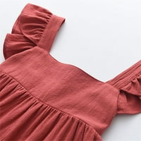 Haljine za djevojčice s četvrtastim vratom s krilnim rukavima suknja za tortu ležerna haljina od 1 do 6 godina