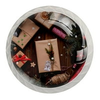 Božićni poklon okrugli stakleni gumbi za ladice, ručke za povlačenje s vijcima za kuhinjski ormar, ormar za kupaonicu, ormar za uljepšavanje,