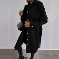 zimski kaputi za žene, ženski trenč kaput, kaput srednje dužine, kardigan s prednjim reverom, gornja odjeća, vuneni zimski kaput