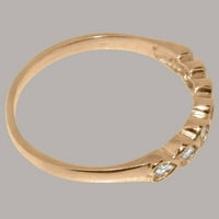 10-karatni prsten od punog ružičastog zlata britanske proizvodnje s prirodnim dijamantom ženski prsten vječnosti - opcije veličine-veličina