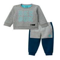 Reebok Baby Boy Boja blokirana posada pulover vrata i jogger hlače, odjeća, veličine 0 3- mjeseci