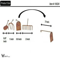 Minijaturni alati za vilinski vrt, lopata, vile, grablje i motika 1