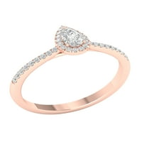 10K dijamantni zaručnički prsten u obliku kruške u obliku dijamanta u obliku dijamanta u obliku dijamanta u obliku dijamanta