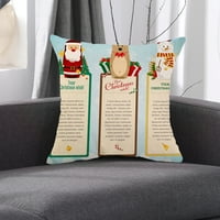 Navlaka za jastuk sa skrivenim patentnim zatvaračem, zaštitni jednostrani ispis, jastučnica za spavaću sobu, dnevni boravak, božićna