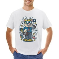 Leopard Vintage poslovna majica Muška pamučna klasična majica s okruglim vratom s kratkim rukavima od 2 inča