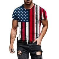 Rasprodaja muških majica 4. srpnja američke majice Nova majica kratkih rukava s okruglim vratom crvena majica u boji 3 inča