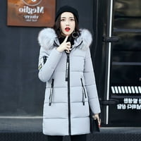 Ženska jakna s pamučnim džepom, debela gornja odjeća, ovratnik jakne, kaput s kapuljačom s patentnim zatvaračem, ženski pamučni zimski