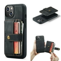 Stražnja torbica s magnetskim odvojivim džepom za kartice, zaštitna torbica od PU kože otporna na udarce s 2 magnetske kopče za kreditne