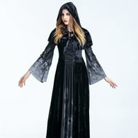 Pamučna haljina za Noć vještica u gotičkom stilu s dugim rukavima, ležerna odjeća za odmor
