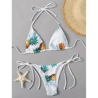 Bikini Setovi za žene, ženski dvodijelni kupaći kostim u tri točke, bikini s printom ananasa, kupaći kostim za žene