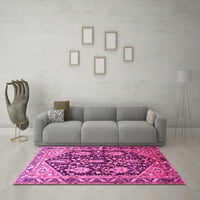 Tradicionalni perzijski tepisi za unutarnje prostore okruglog oblika ružičaste boje, promjera 8 inča