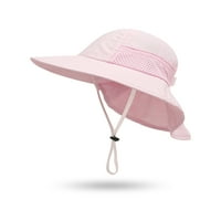 Dječji vanjski šešir-Panama, dječja jednobojna mrežasta sunčana kapa s remenom za bradu za dječake i djevojčice