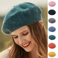 Dječje vunene beretke, jednobojna klasična ženska kapa, Zimska topla kapa