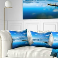 Dizajnirano oblačno nebo preko Plavog mora - jastuk za bacanje mora - 16x16