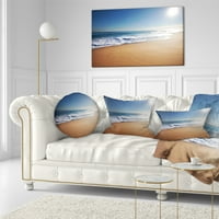 DesignArt mirna plava plaža pod jakim suncem - jastuk za bacanje mora - 12x20