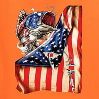 Majica s grafičkim printom, Američka zastava, patriotski orao, narančasta, narančasta
