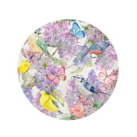 Okrugli ručnik za plažu deka šarena priroda ptice na grani cvjetajući jorgovan slikanje akvarelom krug za putovanja Okrugli ručnici