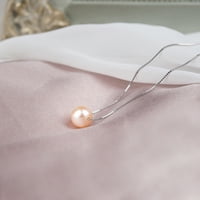 Anavia djevojka ogrlica poklon za majčin dan, srebrna ogrlica za djevojku od dečka Majčin dan- [Pink Pearl + Silver Chain]