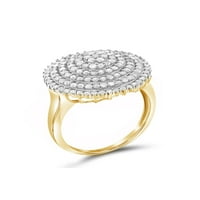 Jewelersclub Bijeli dijamantski karatni prsten s 14K zlatom preko srebra za žene i djevojke