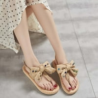 & / Ženske ljetne Ležerne Sandale; Japanke sa slatkim lukom; tange sandale s t-remenom i kopčom; udobne cipele na plažu Na vezanje