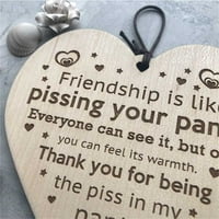 Dekor sobe prijateljstvo Pissing hlače smiješno drveni znak poklon prijatelju