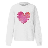 * Ženski ležerni pulover s okruglim vratom s printom ljubavi za Valentinovo, gornji dio dugih rukava