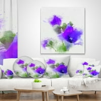 Jedinstveni buket plavih akvarelnih cvjetova - cvjetni jastuk za bacanje - 18x18
