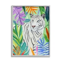 Stupell svijetla priroda tigrasto lišće biljaka životinje i insekti slika u sivom okviru umjetnički tisak zidna umjetnost