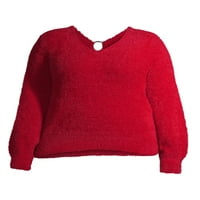 Nema granica Juniora 'Plus dvostruki V pulover s puloverom s leđa O-prsten