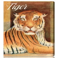 Wynwood Studio životinje zidne umjetničke platnene platnene grabež tigar - narančaste, crne