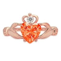 1. dijamantni rez u obliku srca s imitacijom crvenog dijamanta od ružičastog zlata 14k $ 7.25