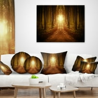 Cesta DesignArt u simetričnoj šumi - Jastuk za bacanje pejzažnih fotografija - 12x20