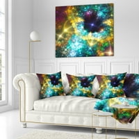 Designart Golden Cosmic Crna rupa - Sažetak jastuka za bacanje - 16x16