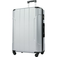 Tvrdi lagani proširivi kofer za prtljagu s TSA Lock, 28 '', srebro