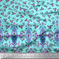 Svilena tkanina s cvjetnim printom i lišćem, tkanina za šivanje širine dvorišta
