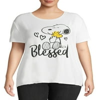 Snoopy ženska majica plus size bočne majice