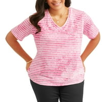 Ženska majica veličine i veličine plus s izrezom u obliku slova u obliku slova u