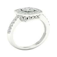 12-karatni dijamantni zaručnički prsten od 10-karatnog bijelog zlata s Halo grozdom